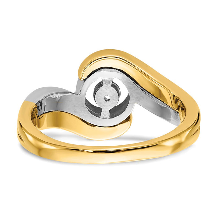 Buy Exclusive 14K Two-Tone Bypass Solitaire Engagement Ring - Stylish Design-5