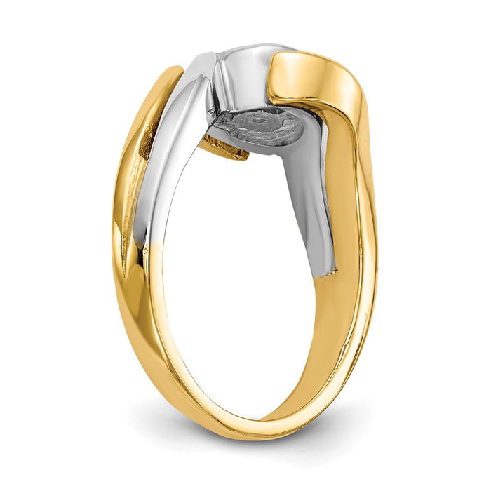 Buy Exclusive 14K Two-Tone Bypass Solitaire Engagement Ring - Stylish Design-6