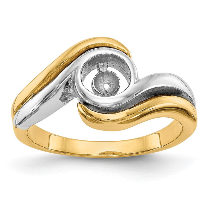 Buy Exclusive 14K Two-Tone Bypass Solitaire Engagement Ring - Stylish Design-1