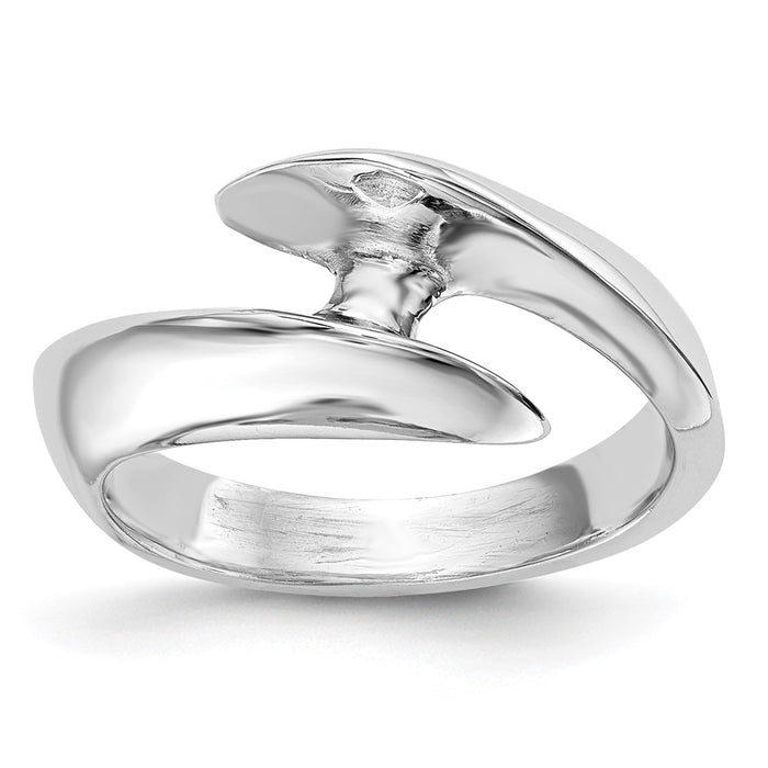 Buy Stylish 14K White Gold Half-Bezel Bypass Engagement Ring for 1/2 Carat-1