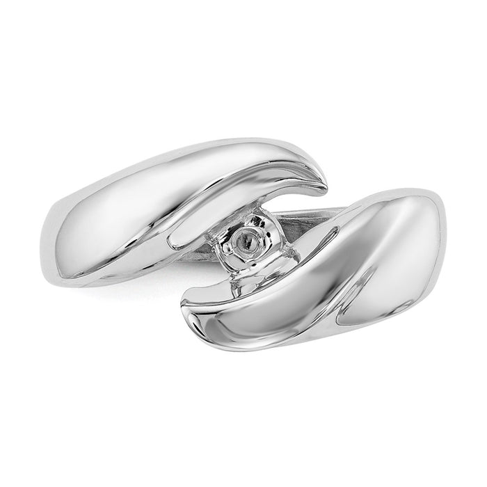 Buy Exclusive 14K White Gold Bypass Solitaire Engagement Ring - Stylish Value!-4