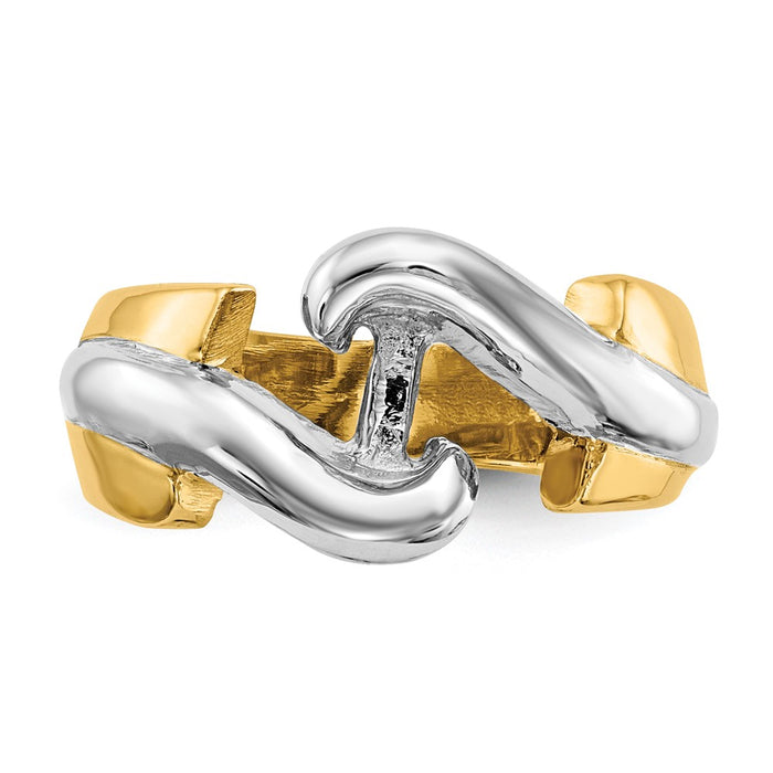 Buy Exclusive 14K Two-Tone Bypass Engagement Ring - Stylish Peg Set Design-4