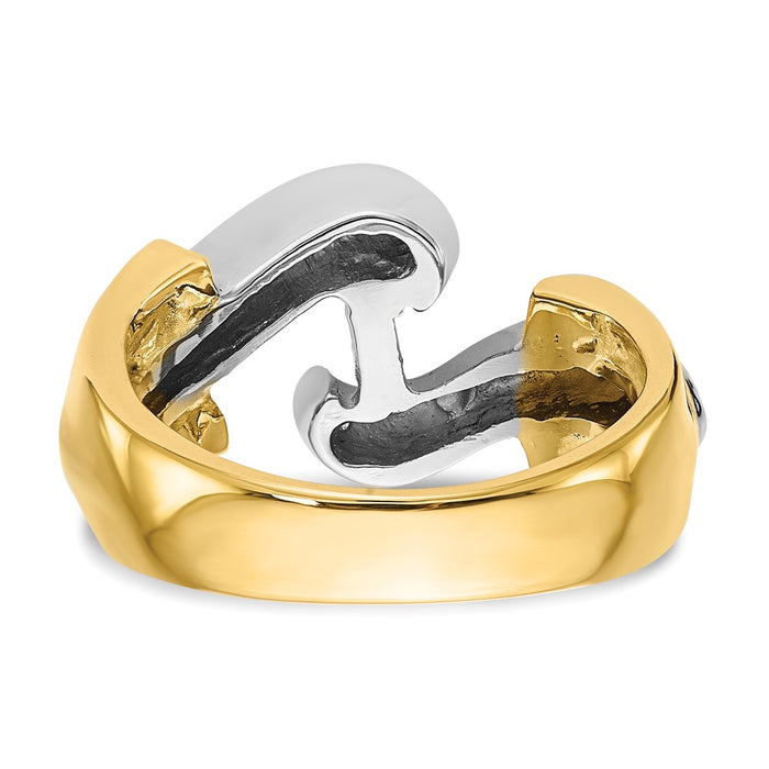 Buy Exclusive 14K Two-Tone Bypass Engagement Ring - Stylish Peg Set Design-5