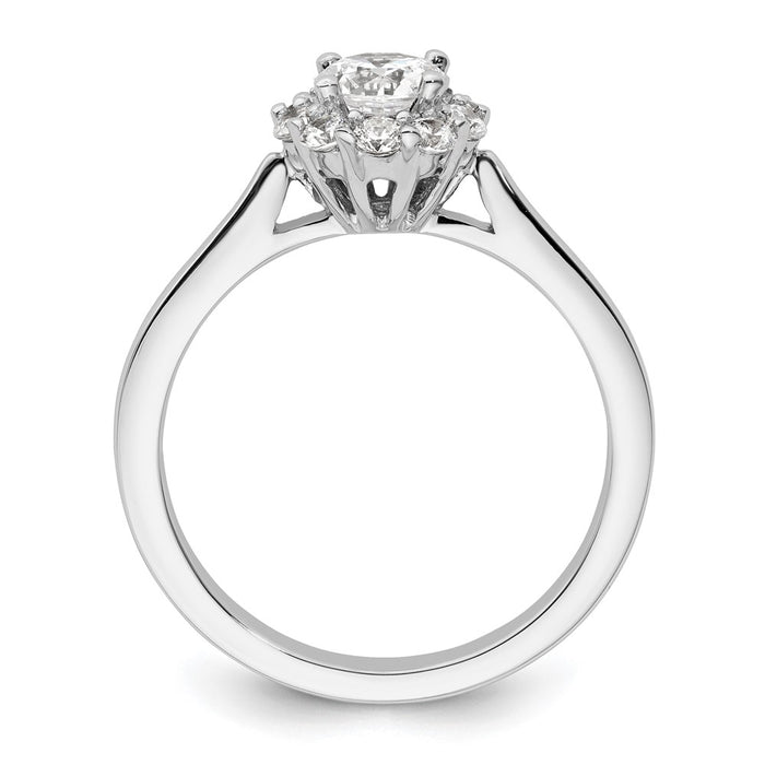 Exclusive 14K White Gold Halo Engagement Ring | 1/2 Carat Center & 1/3 Carat Accents - Stylish Value!-2