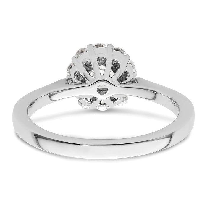 Exclusive 14K White Gold Halo Engagement Ring | 1/2 Carat Center & 1/3 Carat Accents - Stylish Value!-5
