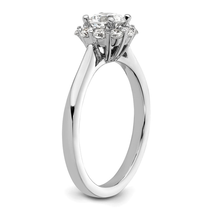 Exclusive 14K White Gold Halo Engagement Ring | 1/2 Carat Center & 1/3 Carat Accents - Stylish Value!-6