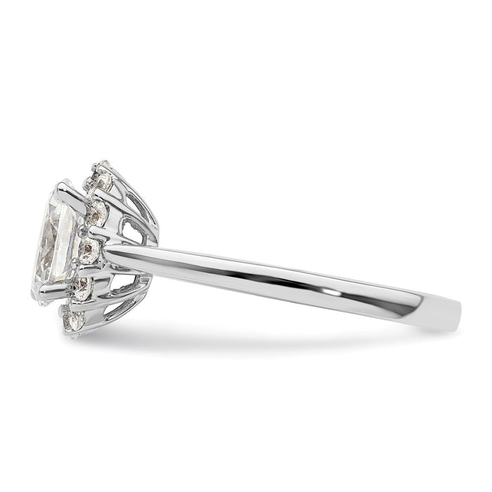Exclusive 14K White Gold Halo Engagement Ring, 3/4 Carat Oval & Diamond Accents-3