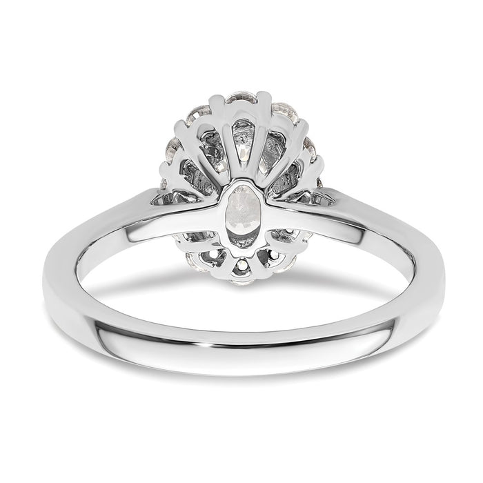 Exclusive 14K White Gold Halo Engagement Ring, 3/4 Carat Oval & Diamond Accents-5