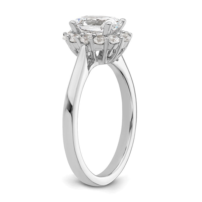 Exclusive 14K White Gold Halo Engagement Ring, 3/4 Carat Oval & Diamond Accents-6