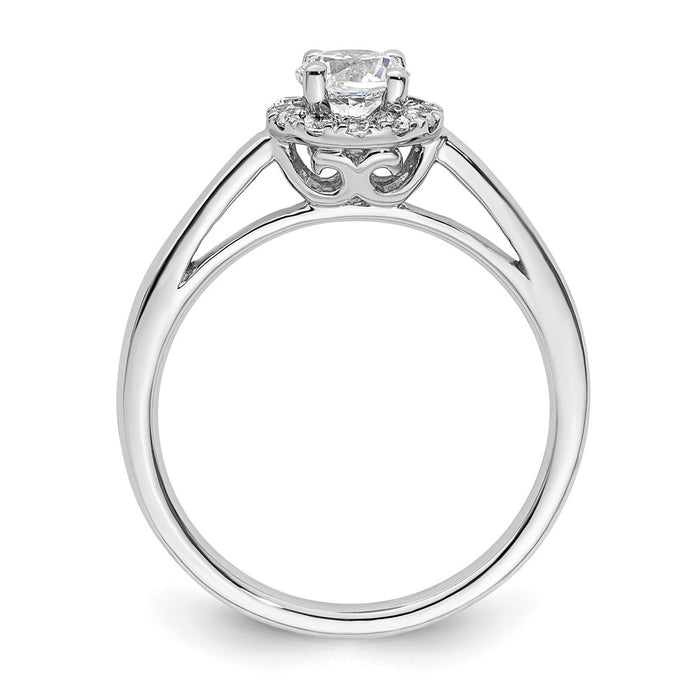 Buy 14K White Gold Halo Engagement Ring - 5.1mm Semi-Mount, 1/2 Carat Diamonds, Stylish Design-2