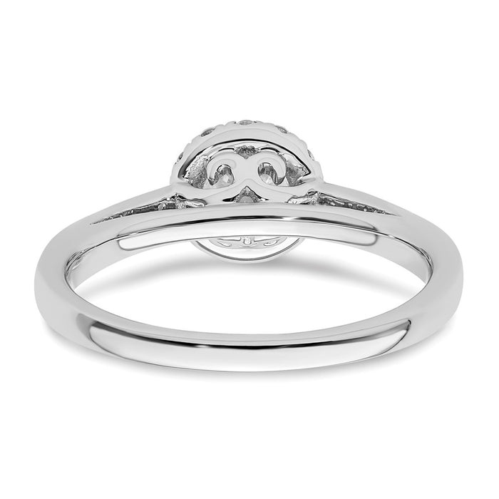 Buy 14K White Gold Halo Engagement Ring - 5.1mm Semi-Mount, 1/2 Carat Diamonds, Stylish Design-5