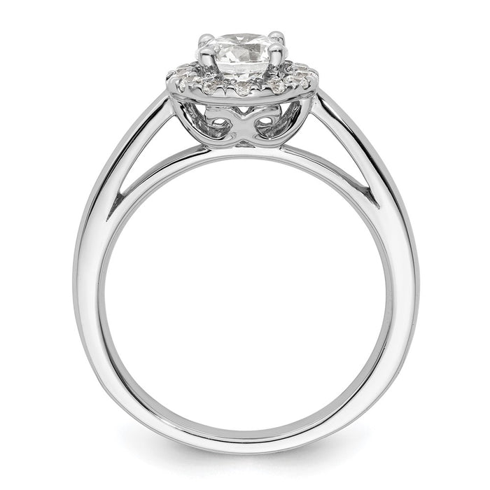 Buy Stylish 14K White Gold Halo Semi-Mount Engagement Ring, 3/4 Carat Center-2