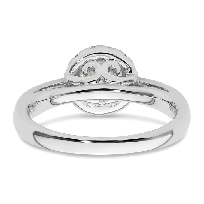 Buy Stylish 14K White Gold Halo Semi-Mount Engagement Ring, 3/4 Carat Center-5