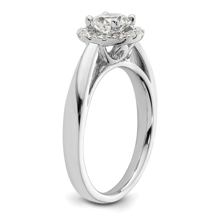 Buy Stylish 14K White Gold Halo Semi-Mount Engagement Ring, 3/4 Carat Center-6