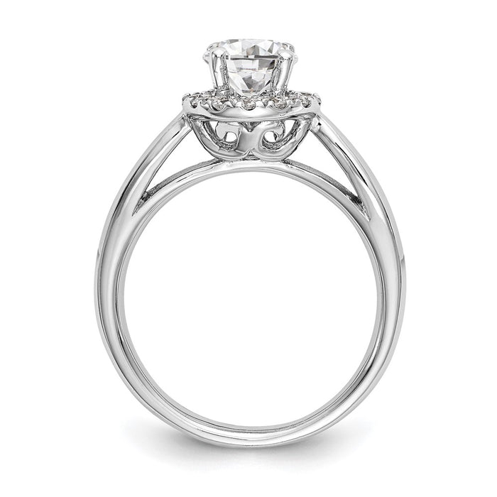 Buy 14K White Gold Halo Semi-Mount Engagement Ring | 1 Carat, Stylish Design-2