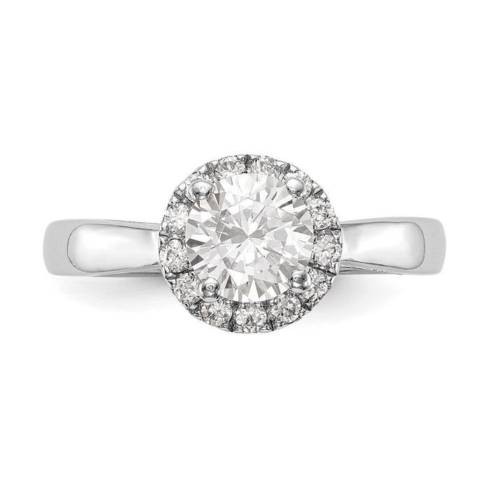 Buy 14K White Gold Halo Semi-Mount Engagement Ring | 1 Carat, Stylish Design-4