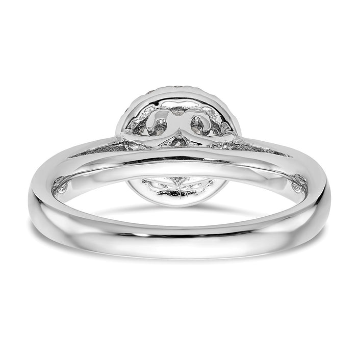 Buy 14K White Gold Halo Semi-Mount Engagement Ring | 1 Carat, Stylish Design-5