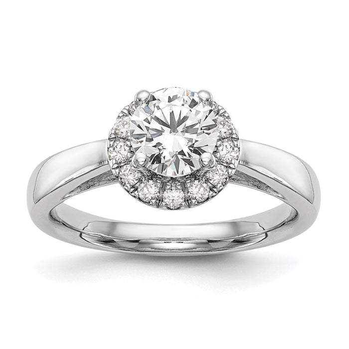 Buy 14K White Gold Halo Semi-Mount Engagement Ring | 1 Carat, Stylish Design-1