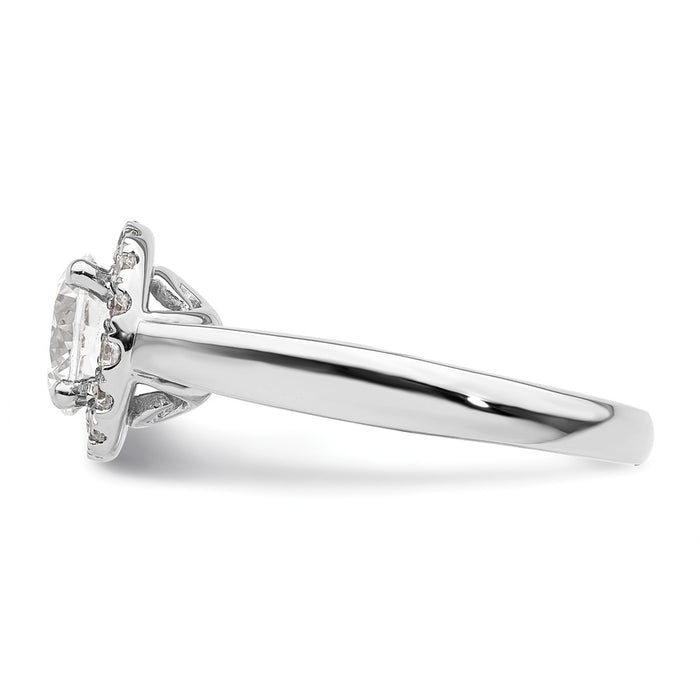 Buy Exclusive 14K White Gold Halo Engagement Ring for 1.5 Carat Center, 3/8 Carat Accents-3