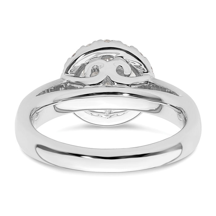 Buy Exclusive 14K White Gold Halo Engagement Ring for 1.5 Carat Center, 3/8 Carat Accents-5