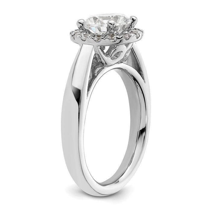 Buy Exclusive 14K White Gold Halo Engagement Ring for 1.5 Carat Center, 3/8 Carat Accents-6