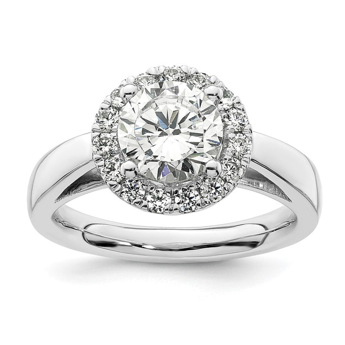 Buy Exclusive 14K White Gold Halo Engagement Ring for 1.5 Carat Center, 3/8 Carat Accents-1