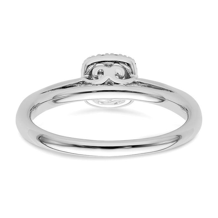 High-Quality 14K White Gold Halo Engagement Ring | 1/5 Carat Center, Stylish Accents-5