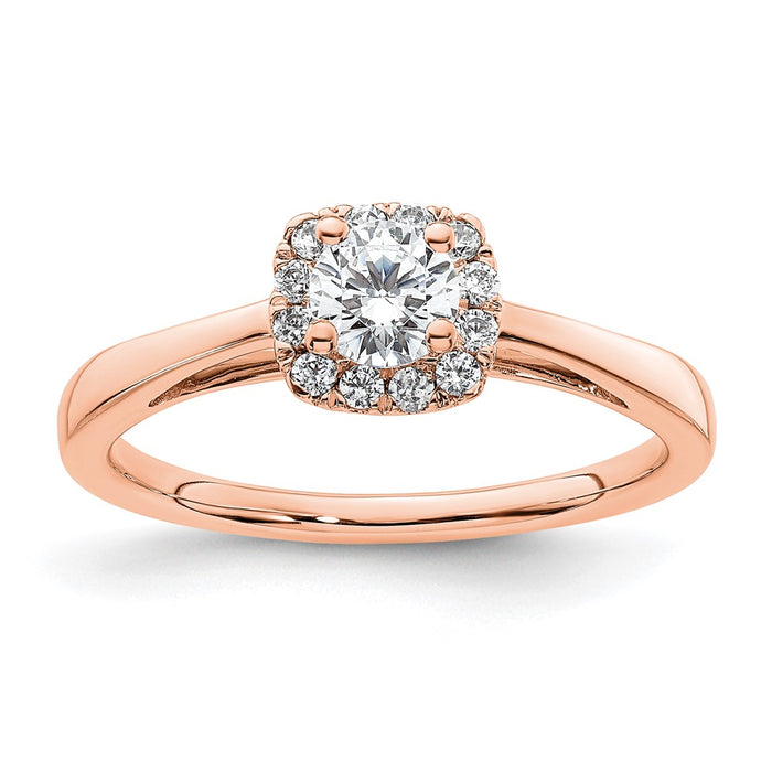 Buy Stylish 14K Rose Gold Halo Semi-Mount Engagement Ring | 1/4 Carat Center-1
