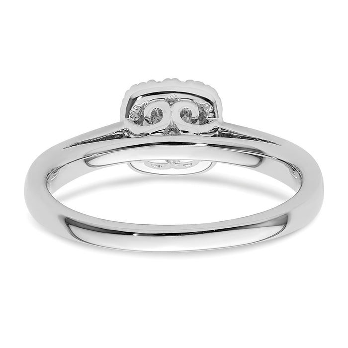 High-Quality 14K White Gold Halo Engagement Ring, 1/2 Carat Center, Affordable Price-5
