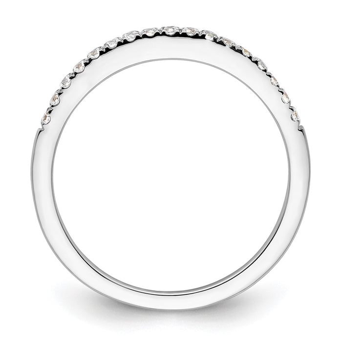 Designer 14K White Gold Diamond Wedding Band - 1/6 Carat, Affordable Luxury-2