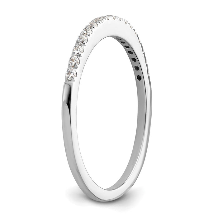 Designer 14K White Gold Diamond Wedding Band - 1/6 Carat, Affordable Luxury-6