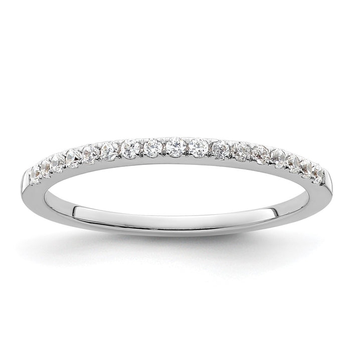 Designer 14K White Gold Diamond Wedding Band - 1/6 Carat, Affordable Luxury-1