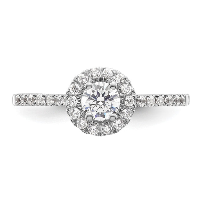 Buy Stylish 14K White Gold Halo Engagement Ring for 1/4 Carat Diamond-4