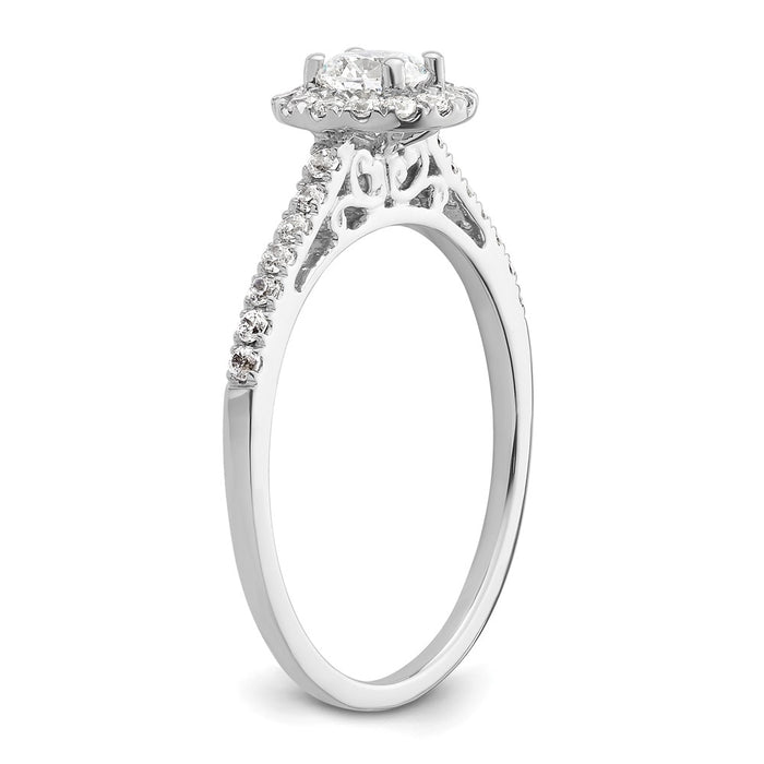 Buy Stylish 14K White Gold Halo Engagement Ring for 1/4 Carat Diamond-6