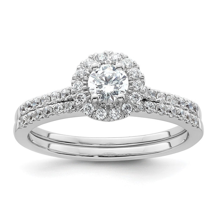 Buy Stylish 14K White Gold Halo Engagement Ring for 1/4 Carat Diamond-7