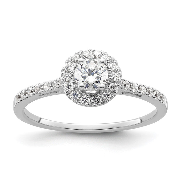 Buy Stylish 14K White Gold Halo Engagement Ring for 1/4 Carat Diamond-1