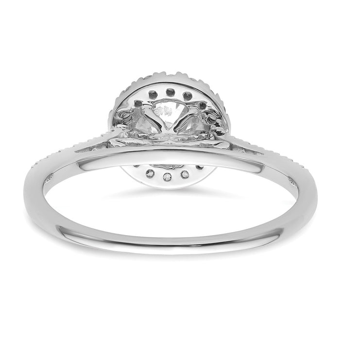 High-Quality 14K White Gold Halo Engagement Ring for 3/4 Carat Center - Stylish Value!-5