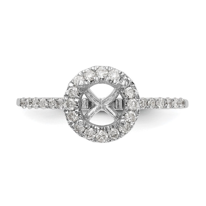 Buy Exclusive 14K White Gold Halo Engagement Ring for 1 Carat Center, Stylish Design-4