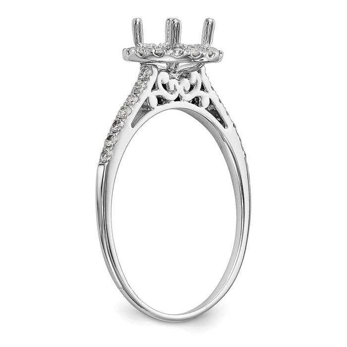 Buy Exclusive 14K White Gold Halo Engagement Ring for 1 Carat Center, Stylish Design-6