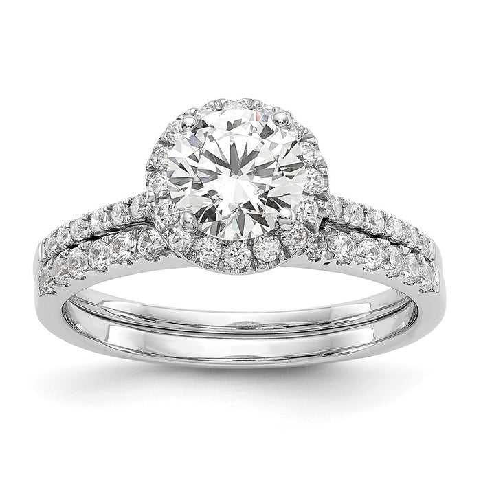 Buy Exclusive 14K White Gold Halo Engagement Ring for 1 Carat Center, Stylish Design-7