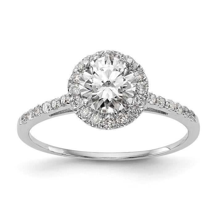 Buy Exclusive 14K White Gold Halo Engagement Ring for 1 Carat Center, Stylish Design-1