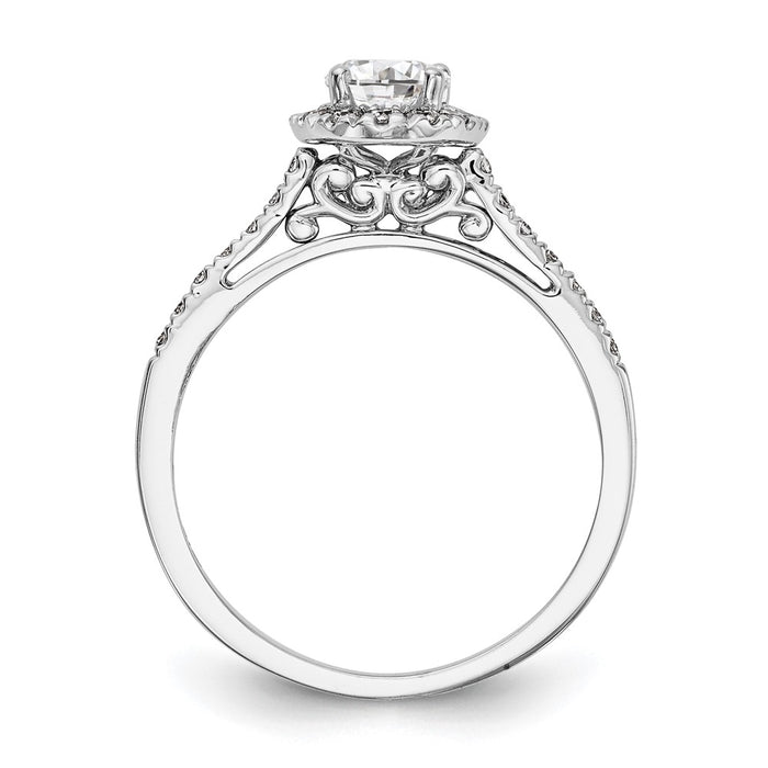 Buy High-Quality 14K White Gold Halo Engagement Ring with 1 Carat Oval Center-2