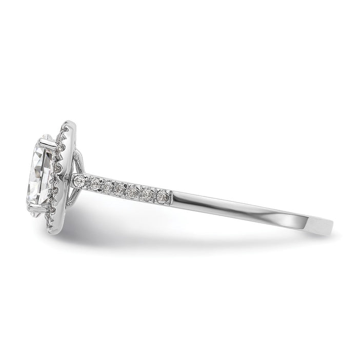 Buy High-Quality 14K White Gold Halo Engagement Ring with 1 Carat Oval Center-3