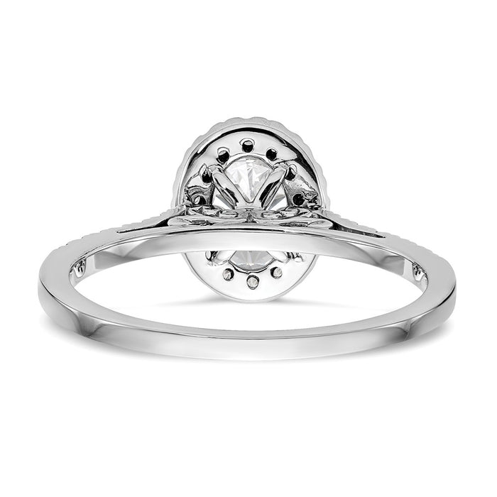 Buy High-Quality 14K White Gold Halo Engagement Ring with 1 Carat Oval Center-5
