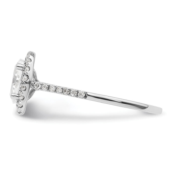 Buy Exclusive 14K White Gold Halo Engagement Ring for 1.25 Carat Oval Center-3