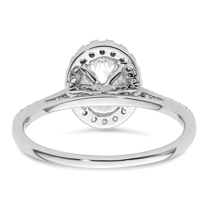 Buy Exclusive 14K White Gold Halo Engagement Ring for 1.25 Carat Oval Center-5