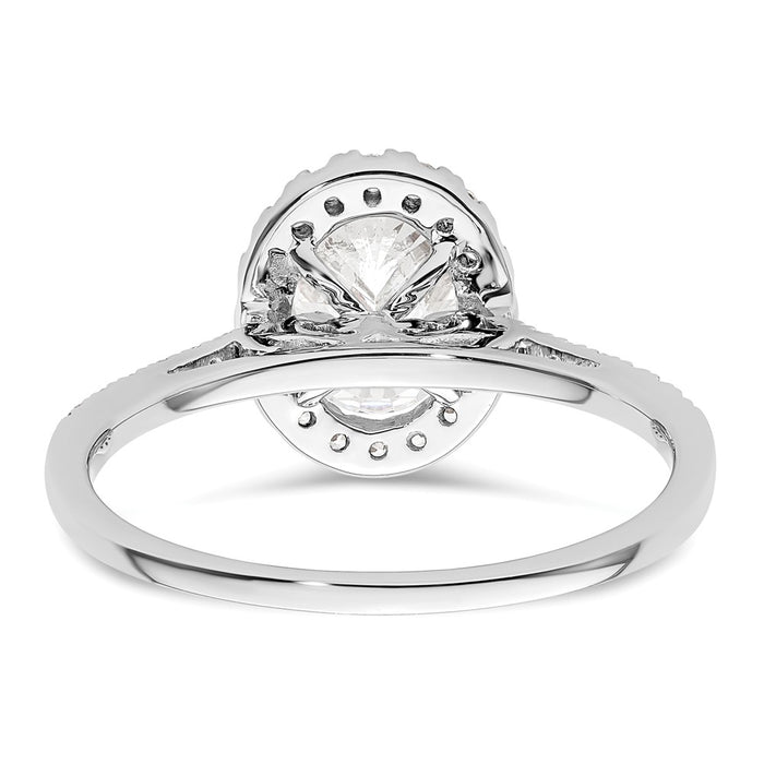 Buy 14K White Gold Halo Engagement Ring for 1.5 Carat Oval Center - Stylish Value!-5