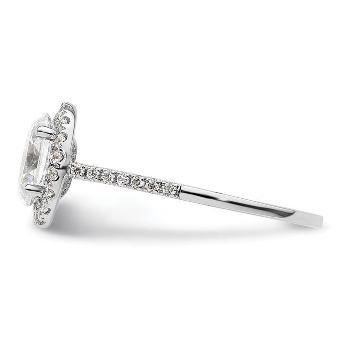 Buy Stylish 14K Two-Tone Halo Engagement Ring, 1.5 Carat Oval Center, 1/3 Carat Diamonds-3
