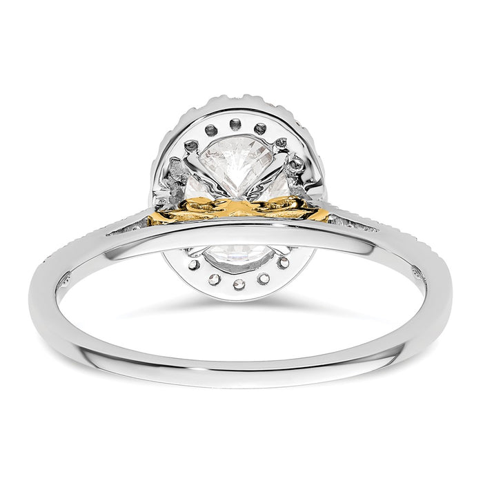 Buy Stylish 14K Two-Tone Halo Engagement Ring, 1.5 Carat Oval Center, 1/3 Carat Diamonds-5