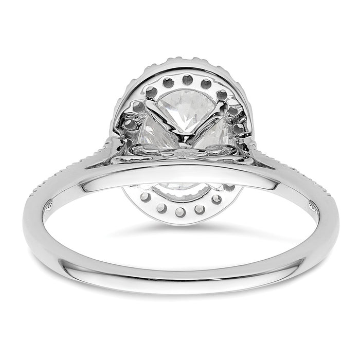 Exclusive 14K White Gold Halo Semi-Mount Engagement Ring for 2 Carat Oval, Stylish 1/3 Carat Diamond Accents-5